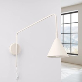 Nástenné svietidlo Nox, 1x béžové kovové tienidlo, vypínač