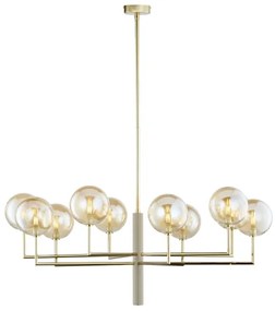 Jupiter 1977 - Luster na tyči FEME 10xG9/10W/230V zlatá/béžová