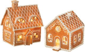 Vianočná perníková chalúpka s Led svetielkami Gingerbread House - 18*14*22cm 3*AA