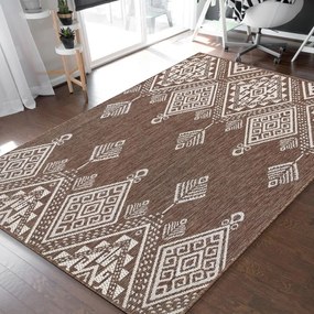Luxusný hnedý koberec s bielym vzorovaním Šírka: 200 cm | Dĺžka: 290 cm
