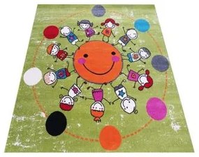 Farebný koberec s motívom Slnka a detí