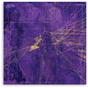 Gario Obraz na plátne Zlaté pruhy fialové pozadie - Andrea Haase Rozmery: 30 x 30 cm