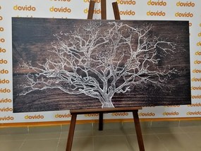 Obraz strom na drevenom podklade