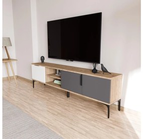 TV stolík/skrinka Tarza TV (biela + dub antracitový). Vlastná spoľahlivá doprava až k Vám domov. 1108146