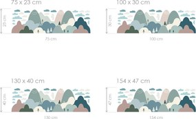 Nordic kopčeky textilní prelepiteľné nálepky na stenu hárok 100 x 30 cm