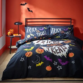 Čierne obliečky na jednolôžko 135x200 cm Halloween Trick or Treat – Catherine Lansfield