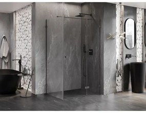Mexen Lunar T výklopný sprchový kút pravý 115 x 110 cm, číre sklo, grafitová, 834T-115-110-95-00-P