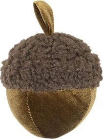 Hnedý plyšový dekoračný žaluď Acorn dark brown - Ø 11*15cm