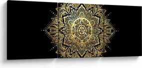 Obraz - Mandala bohatstvo (s hodinami) (90x30 cm)