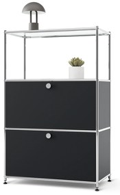 Kovová komoda »CN3« s 2 výklopnými priehradkami, čierna