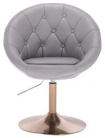 LuxuryForm DESIGN Kreslo VERA na zlatom tanieri - šedé