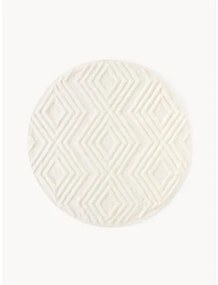 Okrúhly bavlnený koberec's reliéfnou štruktúrou Ziggy