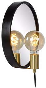 Lucide 36213/31/30 - Nástenné svietidlo so zrkadlom REFLEX 1xE27/25W/230V čierna