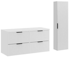 Kúpeľňová zostava Casad s doskou a skrinkami 120 cm biela