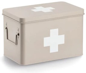 Lekárnička, kovový box na lieky, 2v1, béžová, MEDICINE XL 32x20x20
