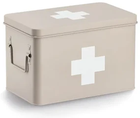 Lekárnička, kovový box na lieky, 2v1, béžová, MEDICINE XL 32x20x20