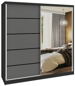 Šatníková skriňa SERENITY 200 cm šedý mat MBP SERENITY SZP5/0/B/SR/0/HIAL