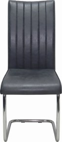 Jedálenská stolička Vertical, antracitová látka v optike lesklej kože