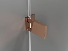 Mexen Lunar-F Duo, skladací sprchový kút 80 x 80 cm, 8mm číre sklo, profil ružové zlato, 836-080L-080P-60-00