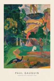 Umelecká tlač Landscape with Peacocks (Special Edition) - Paul Gauguin, (26.7 x 40 cm)