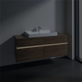 VILLEROY &amp; BOCH Collaro závesná skrinka pod umývadlo na dosku (umývadlo v strede), 4 zásuvky, s LED osvetlením, 1400 x 500 x 548 mm, Arizona Oak, C088B0VH