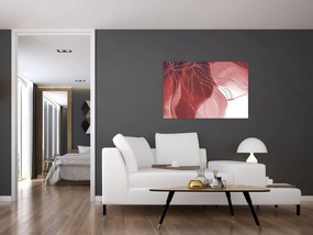 Obraz - Červená abstraktná kvetina N⁰1 (90x60 cm)