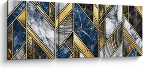 Obraz umelecké abstrakcie (s hodinami) (90x30 cm)