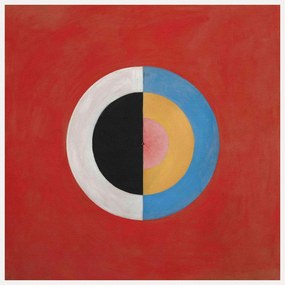 Umelecká tlač The Swan No.17 (Red, Black, White Abstract) - Hilma af Klint, (40 x 40 cm)