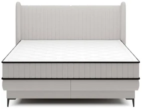 Manželská kontinentálna posteľ 140 cm Dalmo 140 (s roštom) (s úl. priestorom) (sivá + čierna). Akcia -18%. Vlastná spoľahlivá doprava až k Vám domov. 1099664