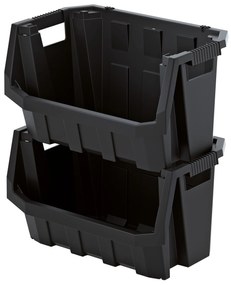Dielenský úložný box so skosenou hranou HEAVY DUTY, čierny 58x38x34