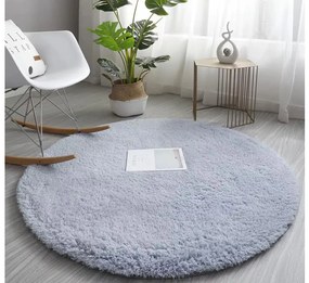 Sivý okrúhly koberec Alpaka Rozmer: 80