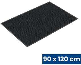 Odolná vstupná kobercová rohož s PVC, 90 x 120 cm, čierna
