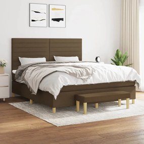 Boxspring posteľ s matracom tmavohnedá 180x200 cm látka 3137256