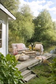 Ib Laursen Bavlněný přehoz Yellow Checks 130 × 160 cm