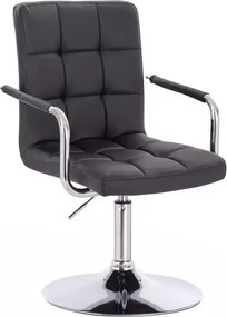 LuxuryForm DESIGN Stolička VERONA na striebornom tanieri - čierna