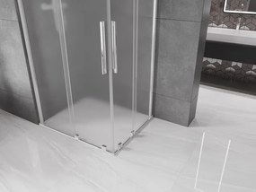 Mexen Velar Duo, sprchový kút s posuvnými dverami 90 x 80 cm, 8mm sklo námraza, chrómová, 871-090-080-32-01