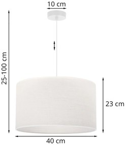 Závesné svietidlo Juta, 1x biele jutové tienidlo, (fi 40cm), w