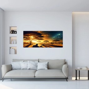 Obraz - Oddychujúce levy (120x50 cm)