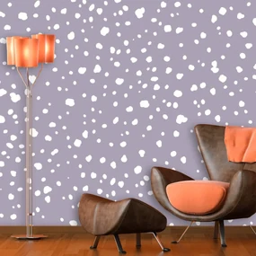 Sablio Tapeta Biele fliačiky na fialovej - 125x75 cm