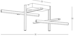Zambelis 22027 - LED Stmievateľný prisadený luster LED/46W/230V čierna