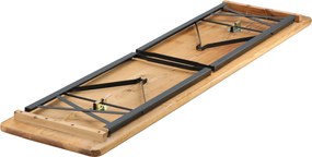 GARDEN LINE Pivný set – skladací stôl s dvoma lavicami, borovicové drevo a oceľová konštrukcia MEB2745