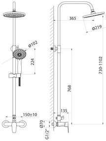 Aqualine - Sprchová sada LOTTA lesklý chróm