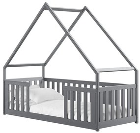 Posteľ Domček Bee 90x200 sivá