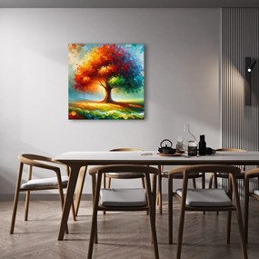 Obraz farebný strom života na lúke
