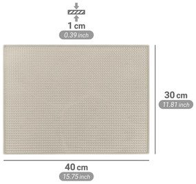 Béžová gumová odkvapkávacia podložka na riad 40x30 cm Maxi – Wenko