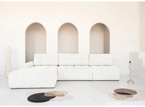 Krémová rozkladacia modulárna rohová pohovka s úložným priestorom (ľavý roh) Lulu – Miuform