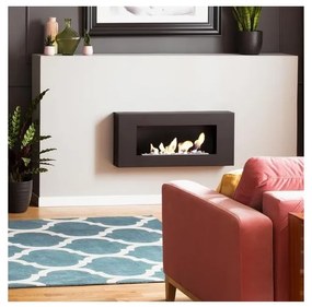 Kratki DELTA/FLAT/TUV - Nástenný BIO krb DELTA/FLAT 40x90 cm 1,5kW čierna