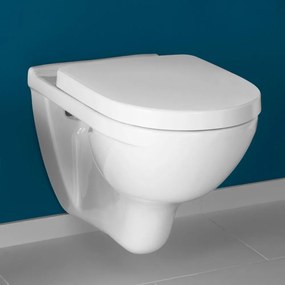 VILLEROY &amp; BOCH O.novo Combi-Pack, závesné WC s DirectFlush + WC sedátko s poklopom, s QuickRelease a Softclosing, biela alpská, s povrchom CeramicPlus, 5660HRR1