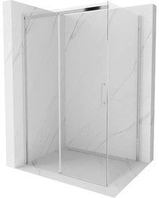 Mexen Omega, sprchovací kút s posuvnými dverami 140 (dvere) x 90 (stena) cm, 8mm číre sklo, chrómový profil, 825-140-090-01-00