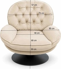 LuxuryForm DESIGN Relaxačné otočné kreslo LUNA - medové